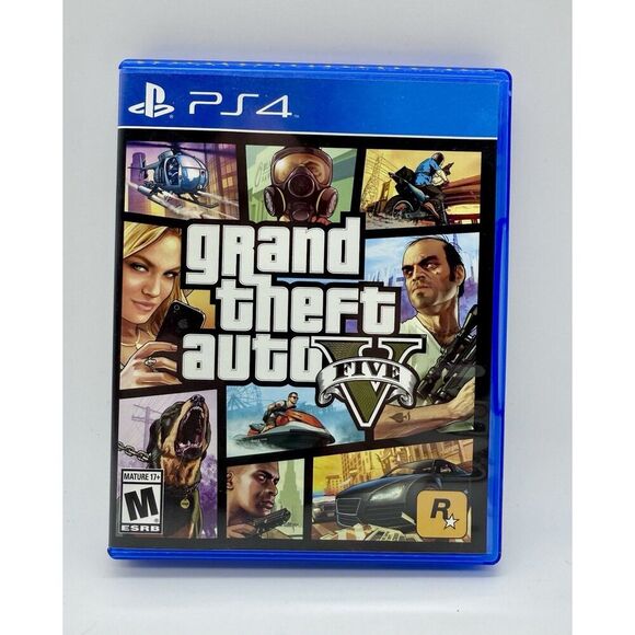 Grand Theft Auto V (Sony PlayStation 4, 2014) GTA5 PS4 Game Case Manual‎ Tested - Picture 1 of 3